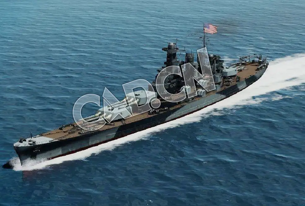 C4D美国海军大型战舰-北卡罗来纳级战列舰模型 North Carolina Battleship 3d Model - C4D之家 - 79.jpg