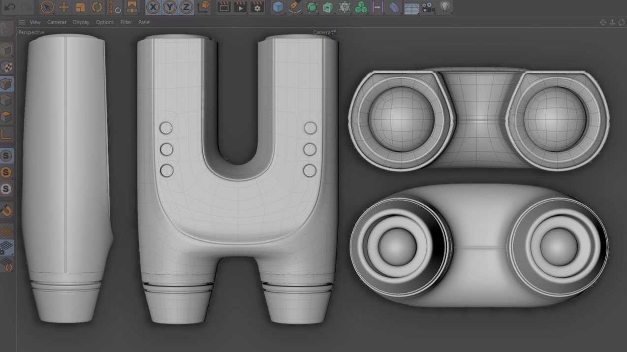 C4D望远镜建模视频教程 Product Modeling - binoculars