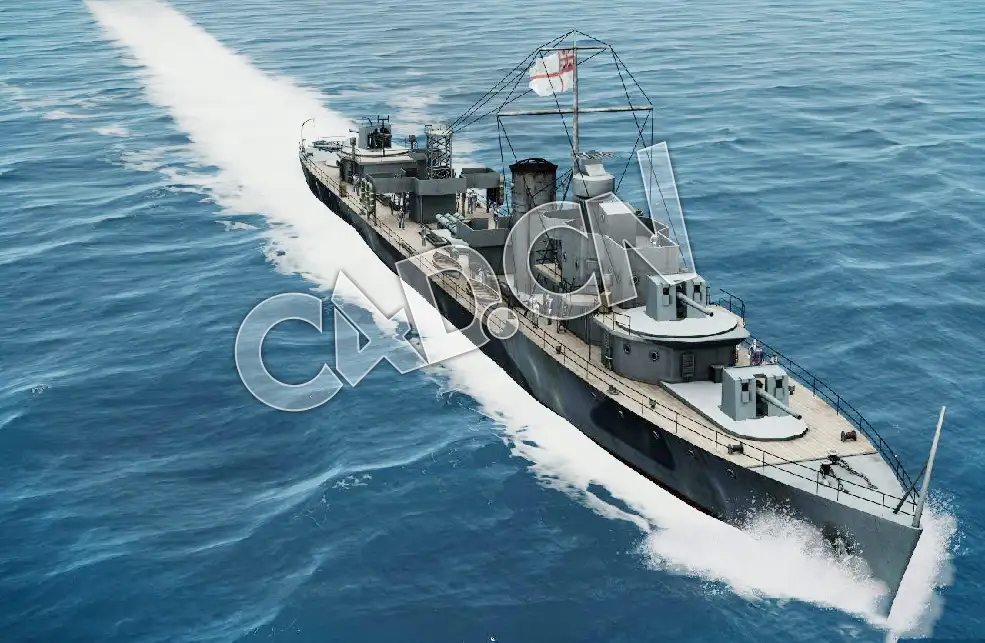 C4D海军舰艇军舰舰船-R级驱逐舰模型 R Class Destroyer 3d Model - C4D之家 - 88.jpg