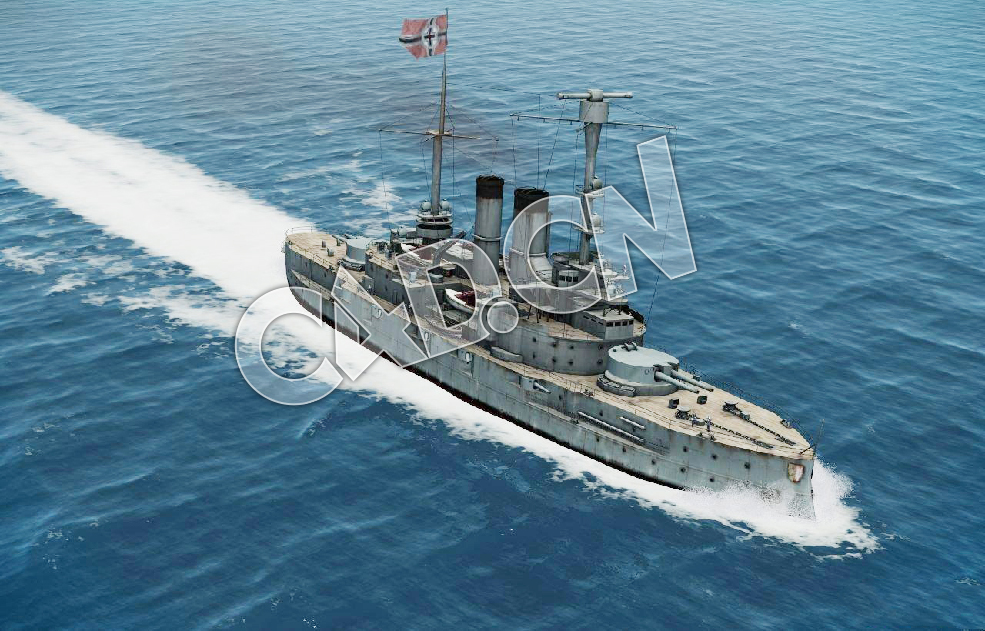 C4D石勒苏益格-荷尔斯泰因号战列舰模型 Schleswig-holstein pre-dreadnought 3d Model - C4D之家 - 99.jpg