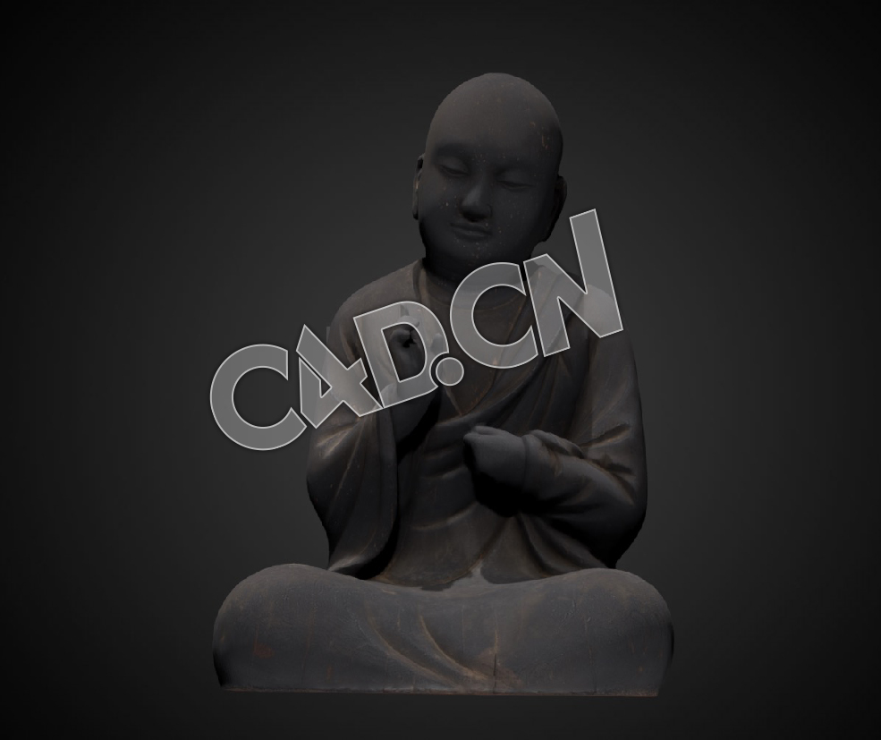 C4D和尚铸铁雕塑塑像模型 10th C BCE Chinese monk - C4D之家 - 02-10th-C-BCE-Chinese-monk.jpg