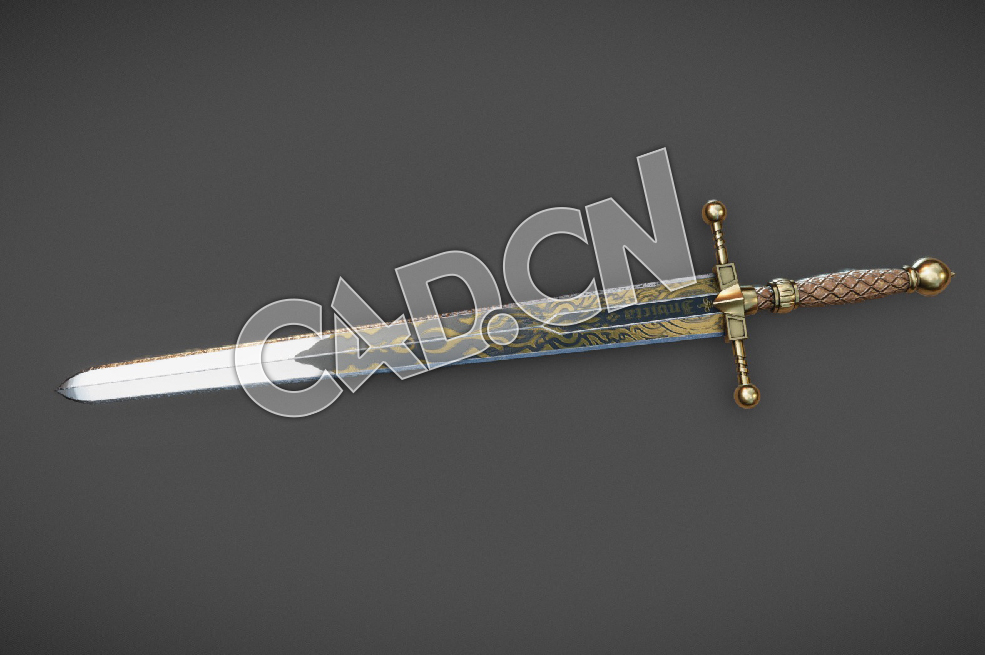 C4D骑士剑古代宝剑模型 Chevalier Sword