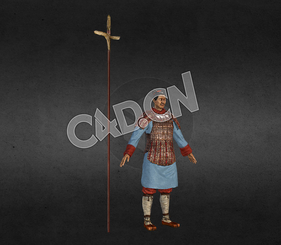 C4D中国金代战士古代士兵模型 Chinese Warrior Jin Dynasty
