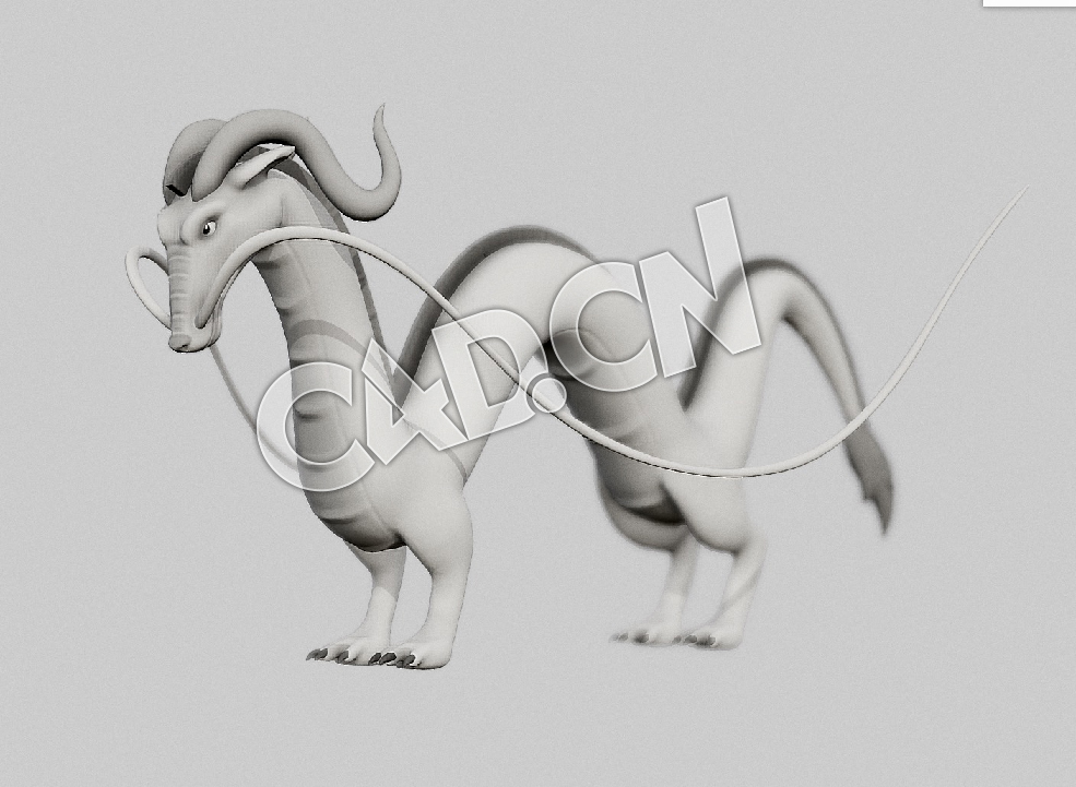 C4D中国龙卡通动漫模型 Day 8 Air Snake