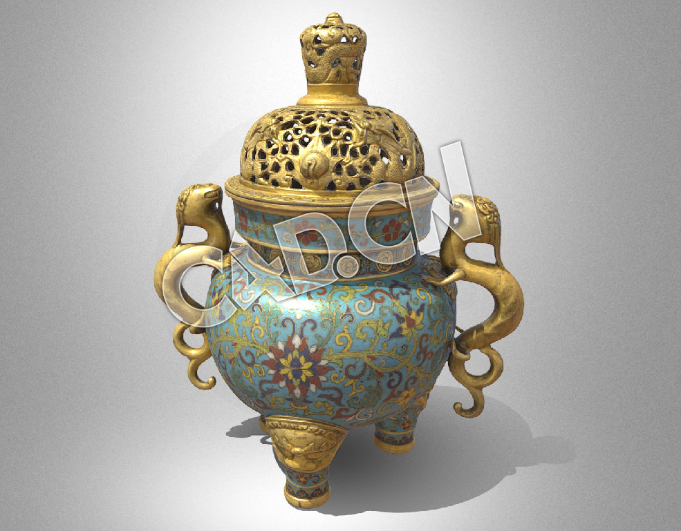 C4D中国古代文物带盖镂空香炉模型 Ding censer with an openwork cover - C4D之家 - 49-Ding censer with an openwork cover.jpg
