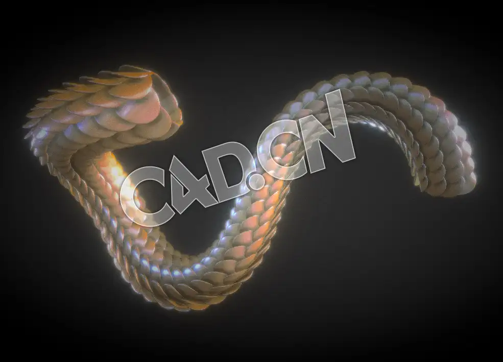 C4D龙鳞龙身模型 Dragon Skin