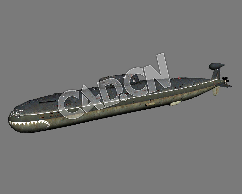 C4D塞拉级核潜艇945型攻击核潜艇模型 Sierra class submarine 3d Model