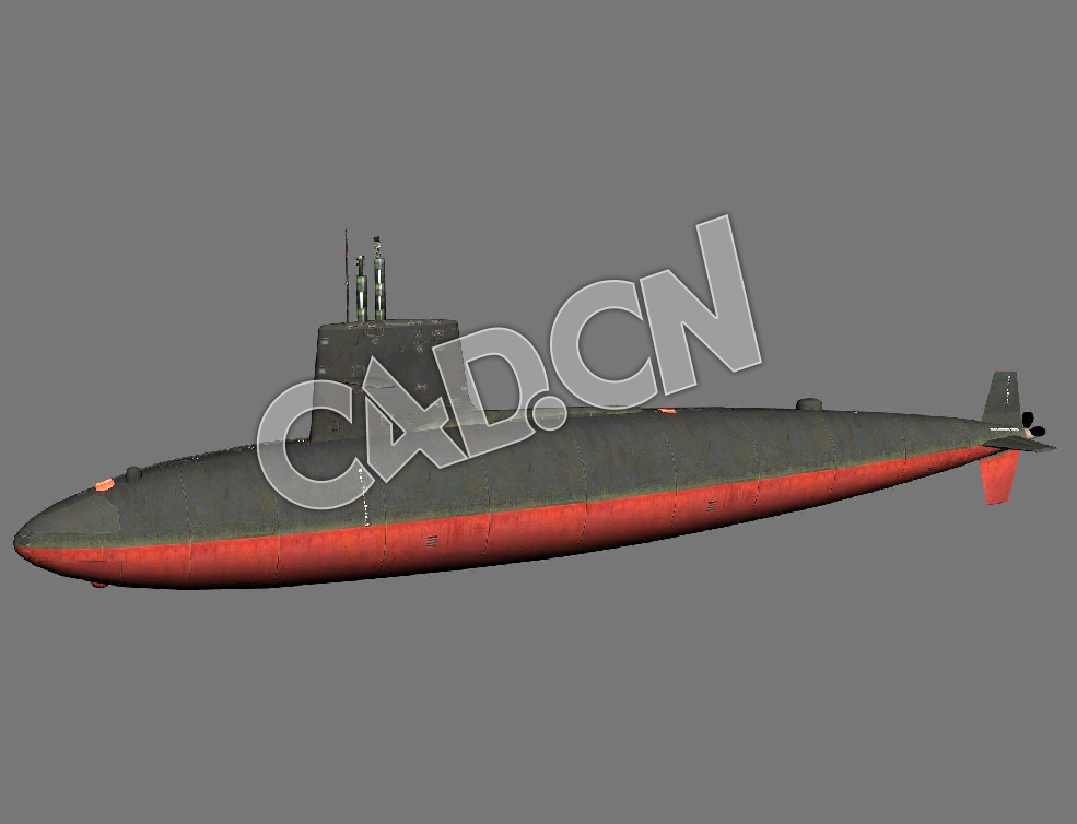 C4D鲣鱼级攻击核潜艇模型 Skipjack Class 3d Model