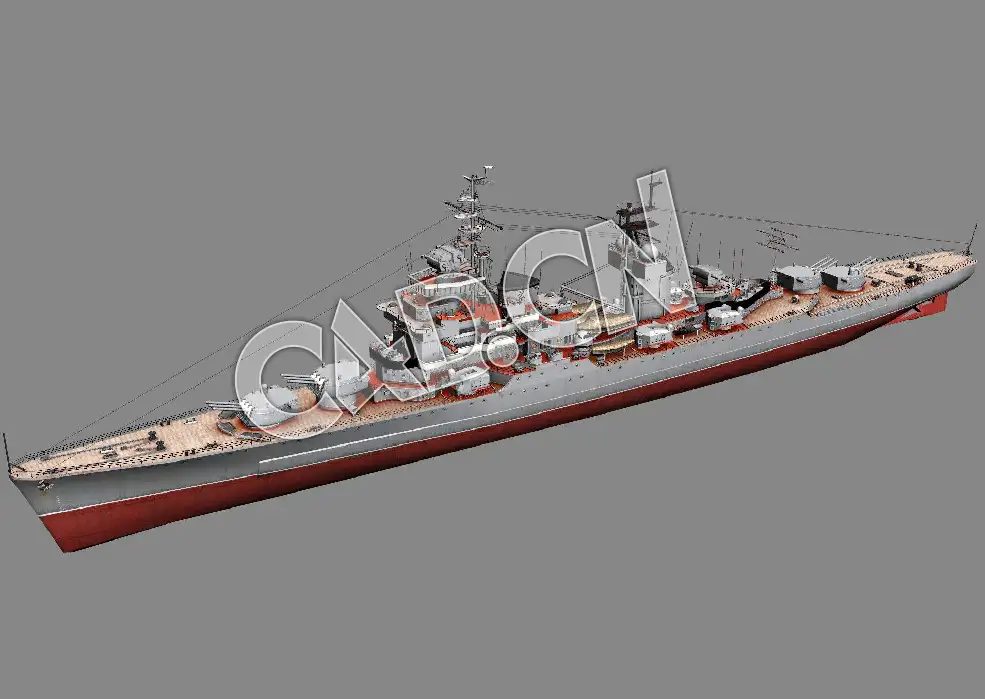 C4D苏联“斯维尔德洛夫”级巡洋舰模型 Soviet Sverdlov-class cruiser 3d Model