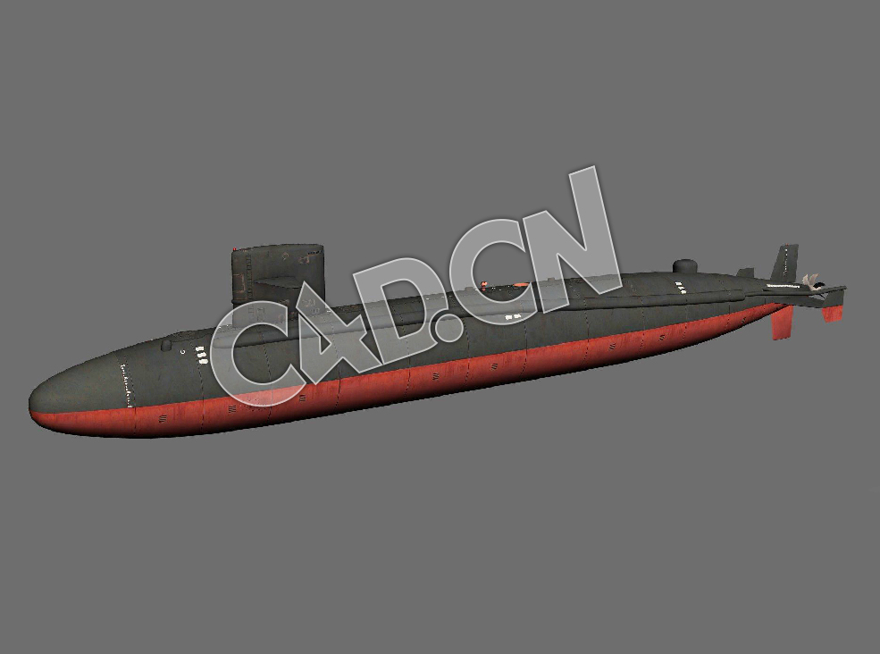 C4D鲟鱼级攻击核潜艇模型 Sturgeon class submarine 3d Model