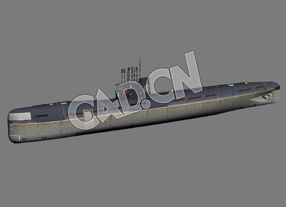 “T”级常规潜艇探戈级潜艇C4D模型 Tango Class Submarine 3d Model