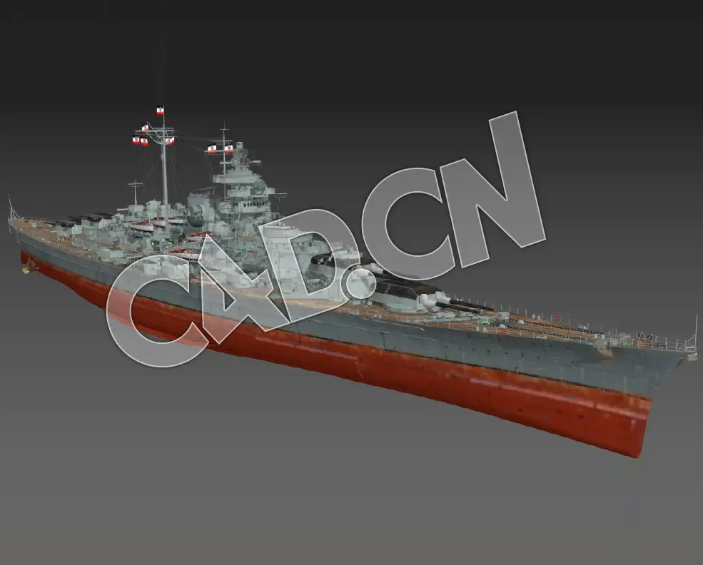 C4D海军舰艇军舰舰船-提尔皮茨号战列舰模型 Tirpiz 1942 3d Model - C4D之家 - 111.jpg