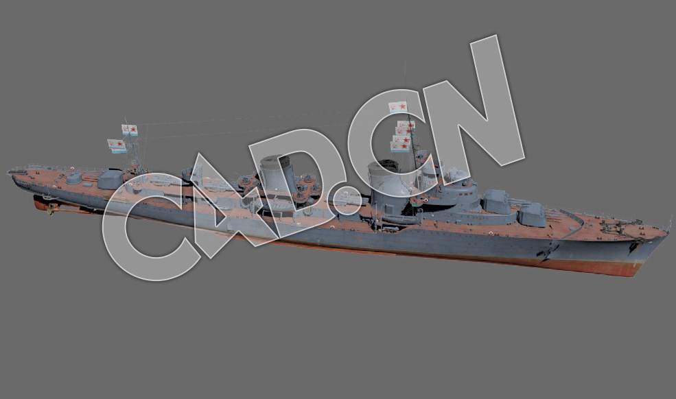 C4D海军舰艇军舰舰船-塔什干号驱逐领舰模型 Tashkent 1942 3d Model - C4D之家 - 110.jpg