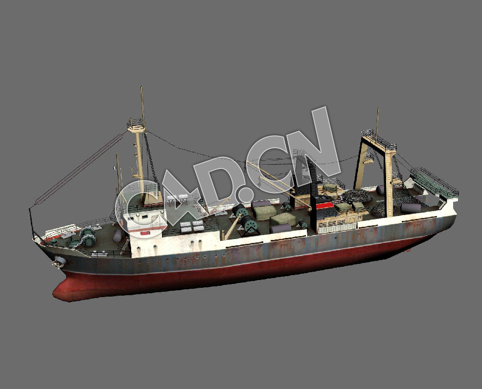 C4D拖网渔船模型 Trawler 3d Model