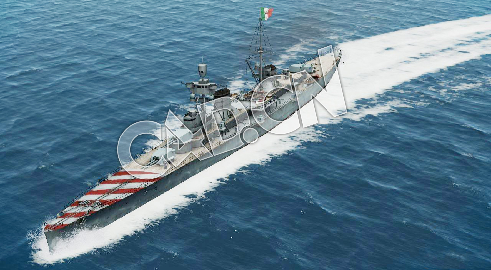 C4D海军舰艇军舰舰船-特伦托级重巡洋舰模型 Trento Heavy Cruiser 3d Model