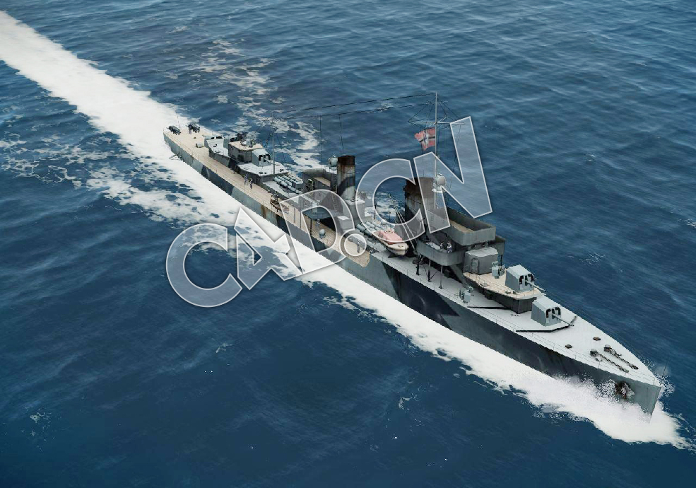 C4D海军舰艇军舰舰船-34型驱逐舰模型 Type 34 Destroyer 3d Model - C4D之家 - 117.jpg