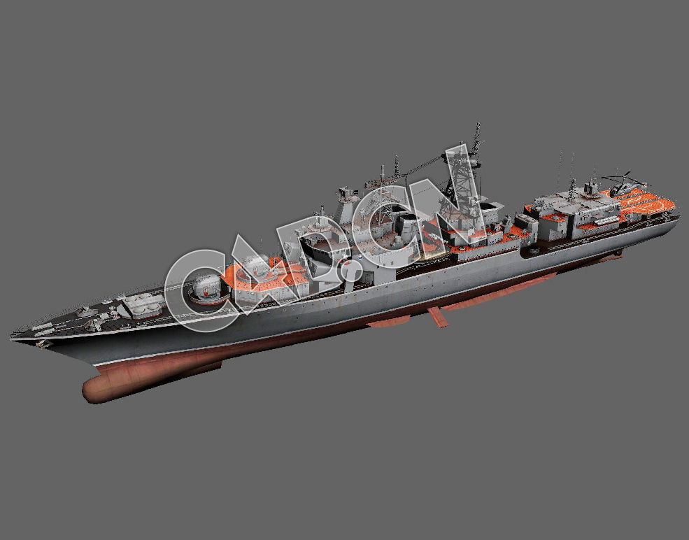 C4D海军舰艇军舰舰船-乌达洛伊级驱逐舰模型 Udaloy-class destroyer 3d Model - C4D之家 - 119.jpg