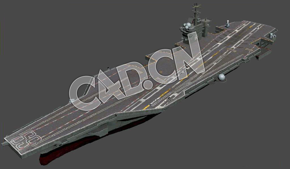 C4D海军舰艇军舰舰船-艾森豪威尔号航空母舰模型 USS Dwight D. Eisenhower (CVN-69) 3