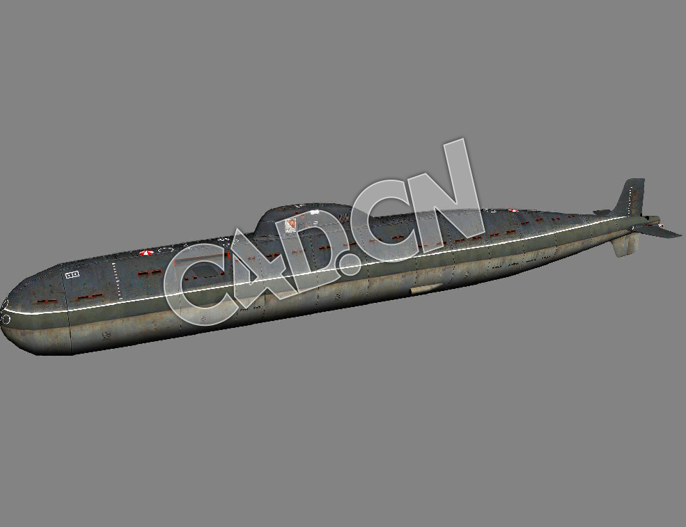 671型攻击核潜艇C4D模型 Victor II-class Submarine 3d Model