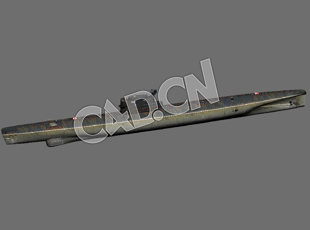 C4D威士忌级潜艇模型 Whiskey-class submarine 3d Model