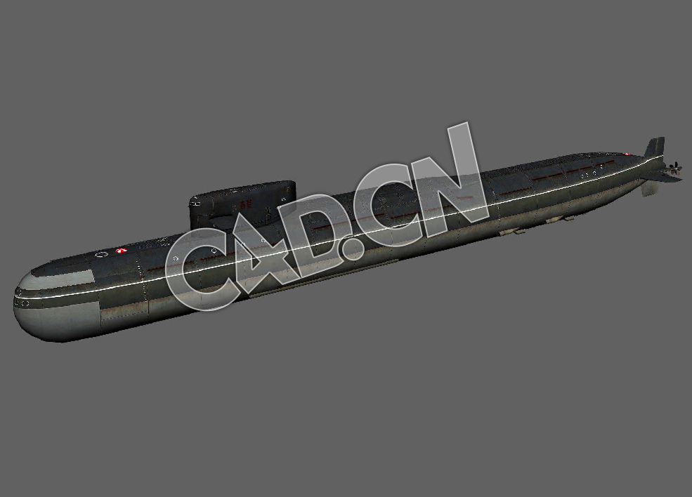 C4D杨基级战略核潜艇模型 Yankee-class submarine 3d Model