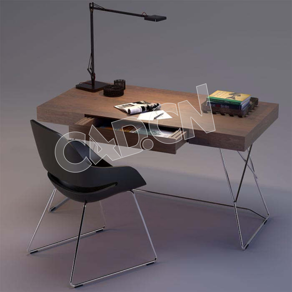 C4D简约时尚办公桌椅模型 Office desks and chairs - C4D之家 - 22.jpg