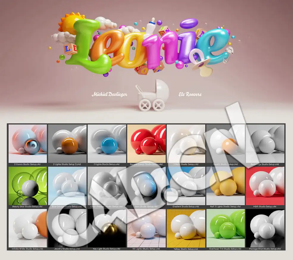 C4D Corona渲染器专业演播室环境灯光照明预设Cinema 4D Corona Studio Tools Pro v1.0