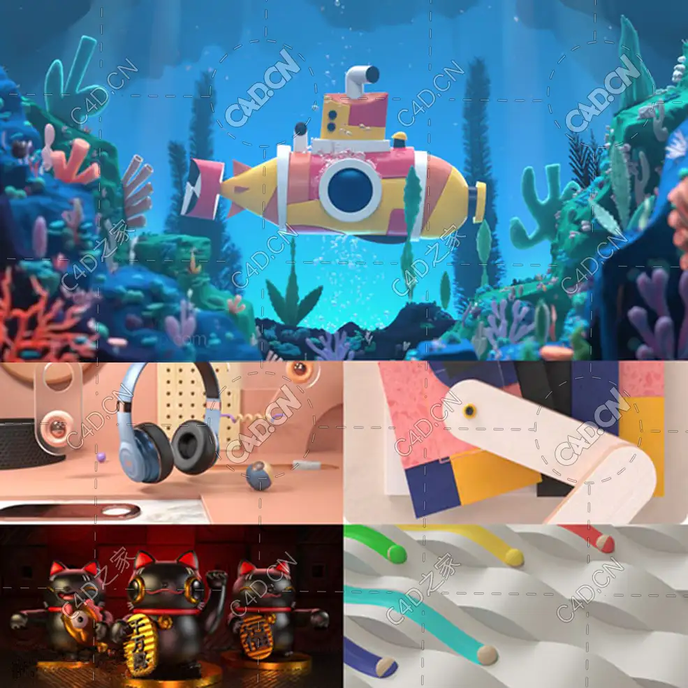 C4D场景动画灯光材质渲染创意包装三维教程Cinema 4D Ascent Weeks 1-8