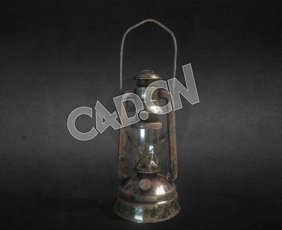 C4D生锈的煤油灯模型 Old Lantern