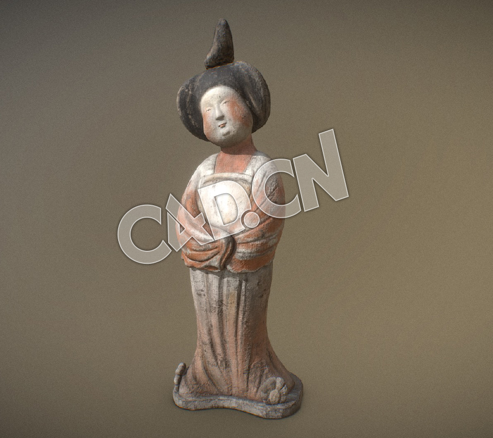 C4D彩绘唐人俑模型 Painted female figurines of Tang pottery - C4D之家 - 105-Painted female figurines of Tang pottery.jpg