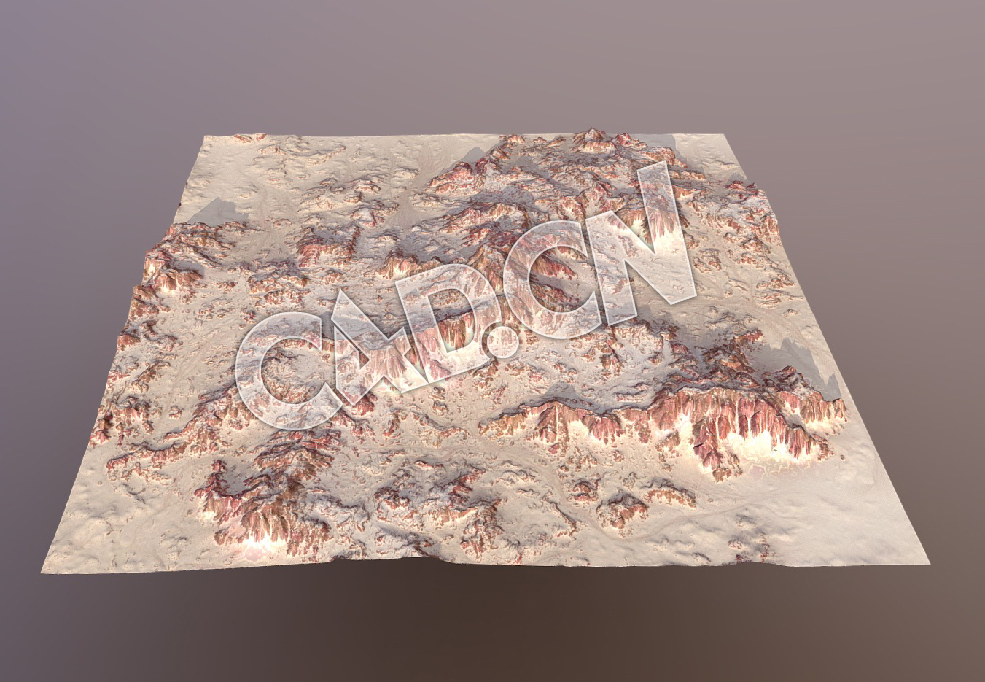 C4D岩石沙漠地形模型 Rocky Desert Terrain