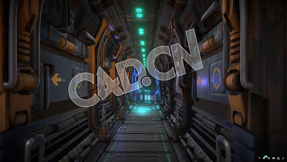C4D科幻走廊机甲舱模型 sci fi corridor texturing challenge
