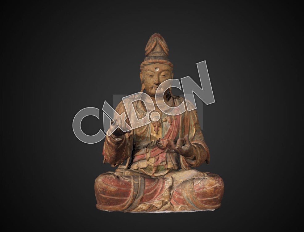 C4D坐像观音菩萨模型 Seated bodhisattva Guanyin, 12th C. CE