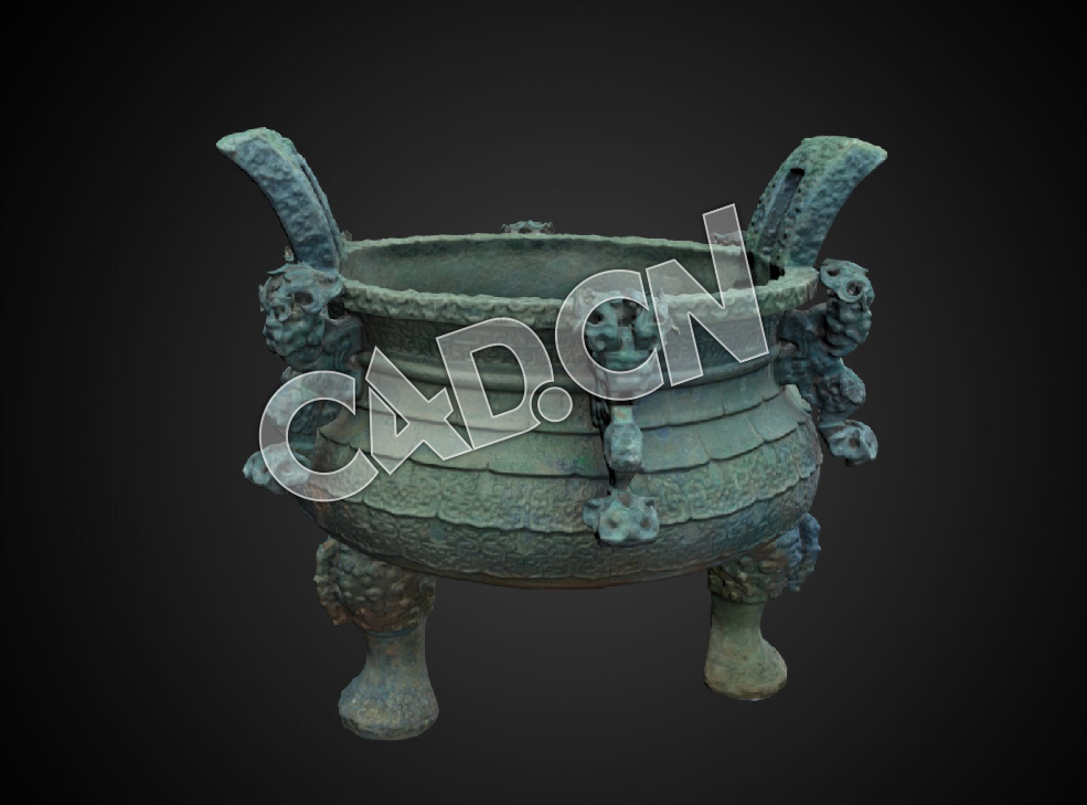 C4D中国古代青铜鼎模型 Shengding Food Vessel, around 575 BCE