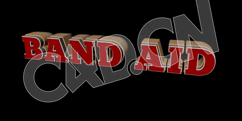 C4D多层立体字电影片头文字标题文字模型 Bandaid 3d model - C4D之家 - 10.jpg