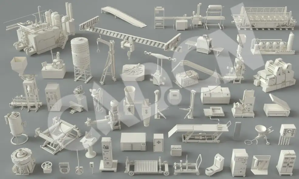 49个车间工厂仓库设备3D模型 Kitbash – Factory Units Part 3 – 49 pieces - C4D之家 - Prev..jpg