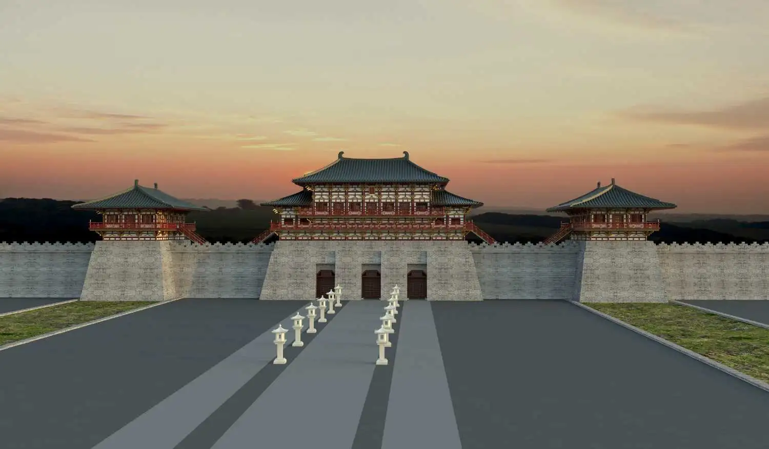 隋唐洛阳城端门三维建模（Cinema 4D＋VRay） - C4D之家 - 端门02.jpg