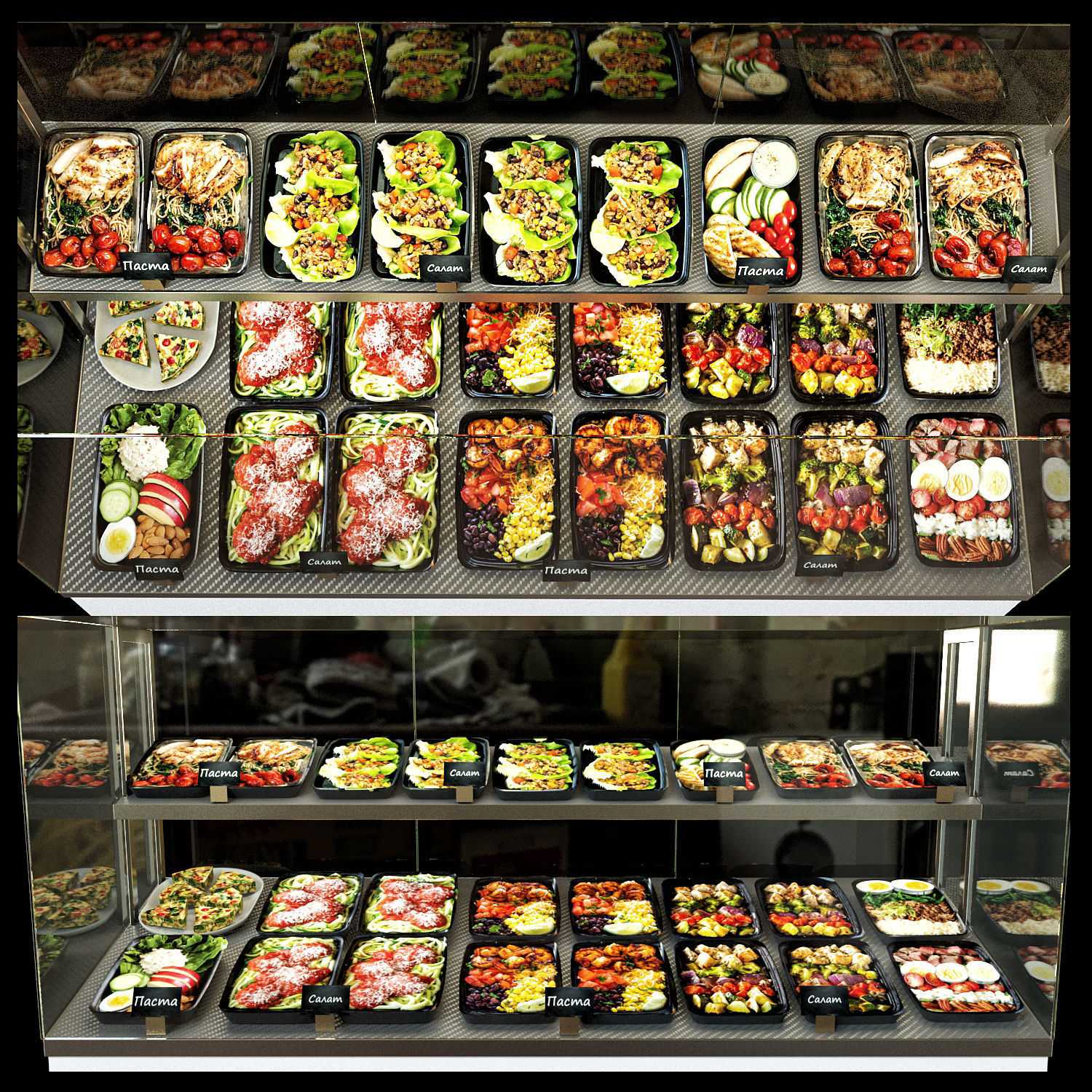 快餐店熟食C4D模型 - C4D之家 - 快餐店熟食模型
