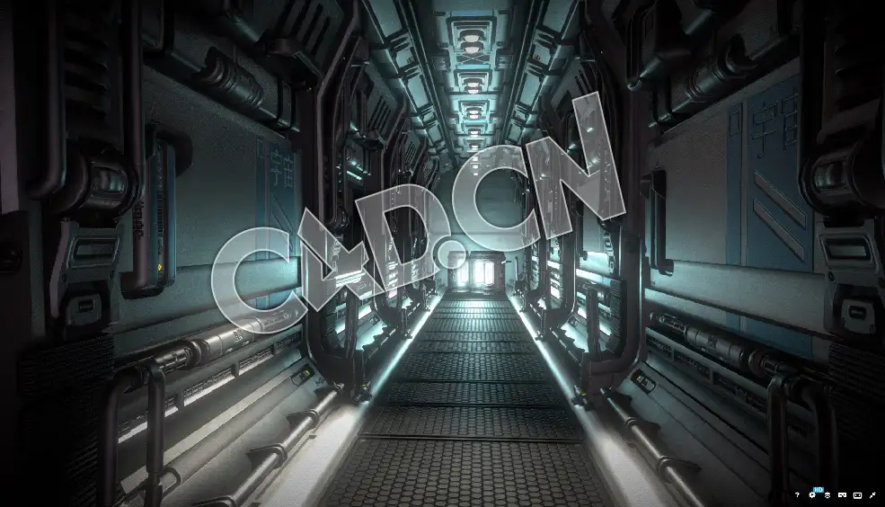 C4D太空飞船走廊机甲舱模型 Spaceship Corridor 1