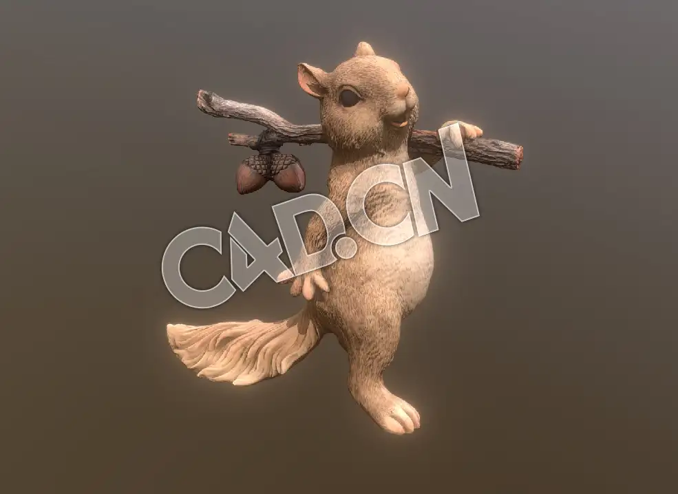 C4D松鼠背橡子卡通角色模型 Squirrel and Acorn Figure Scan - C4D之家 - 124-Squirrel and Acorn Figure Scan.jpg