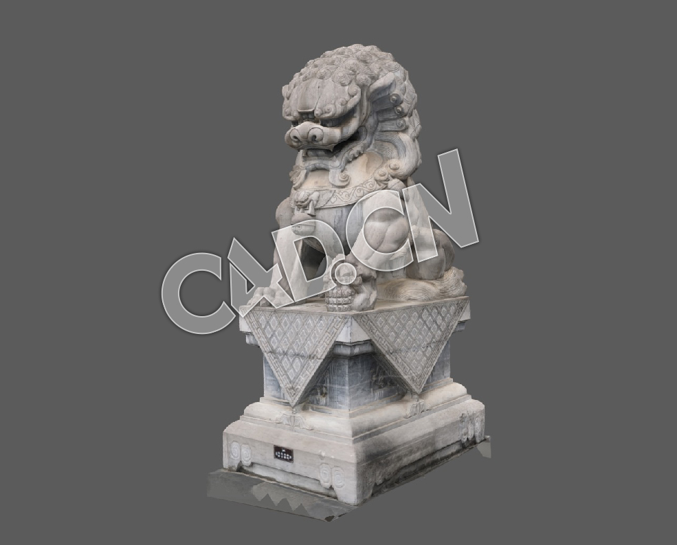 C4D石狮子模型 Stone Big Lion 01