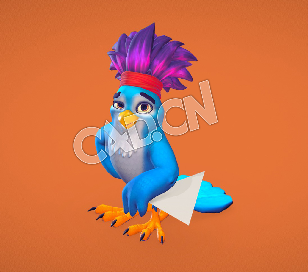 C4D卡通鹦鹉模型 Stylised Parrot - C4D之家 - 136-Stylised Parrot.jpg
