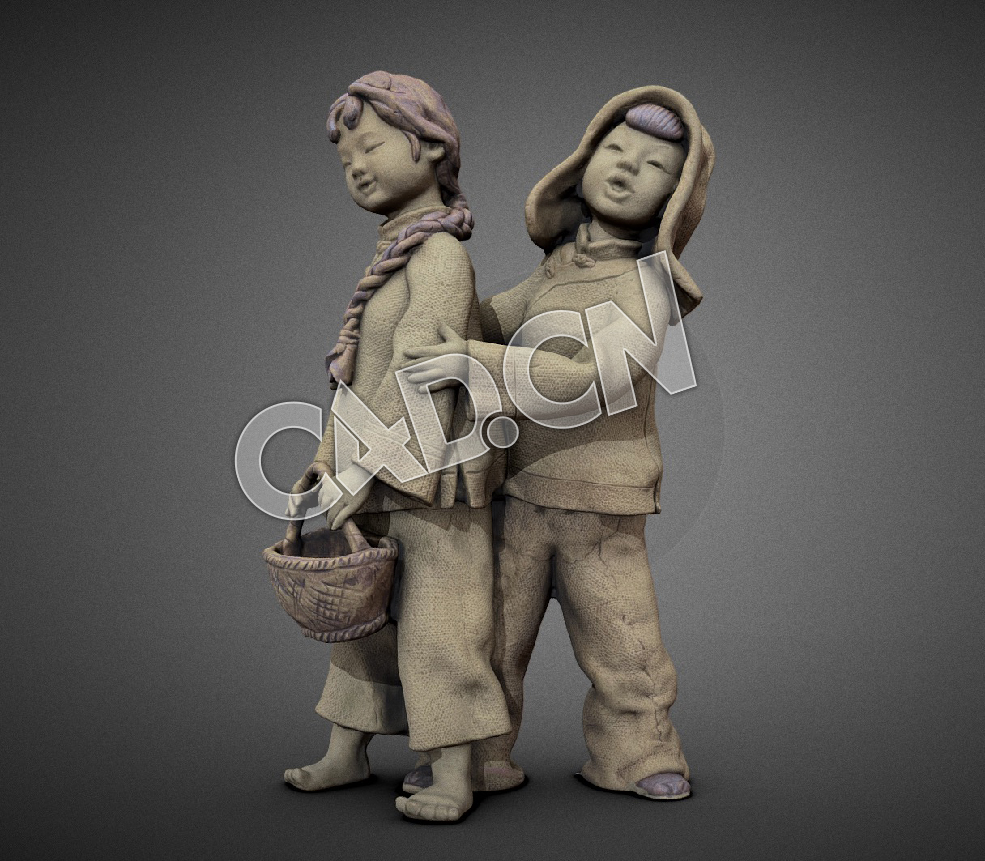 C4D中国农村小孩泥塑模型 Two girls caly created by Chinese Tongguan Kiln - C4D之家 - 146-Two girls caly created by Chinese Tongguan Kiln.jpg