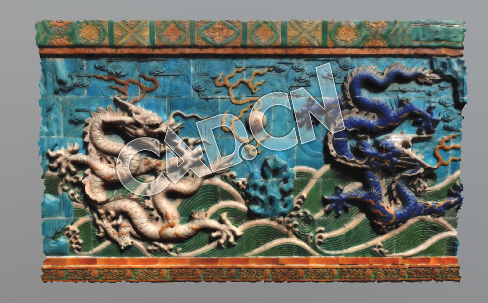 C4D二龙戏珠影壁墙浮雕模型 Screen wall relief - C4D之家 - 154-二龙戏珠.jpg