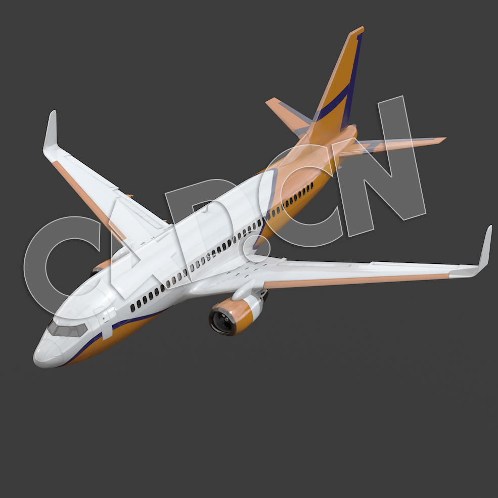 C4D波音737航班客机大飞机模型 Boeing 737 Flight