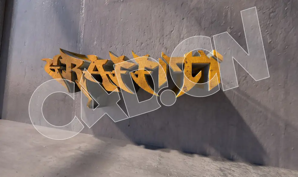 C4D涂鸦立体字电影片头文字标题文字模型 Graffiti 3d model - C4D之家 - 33.jpg