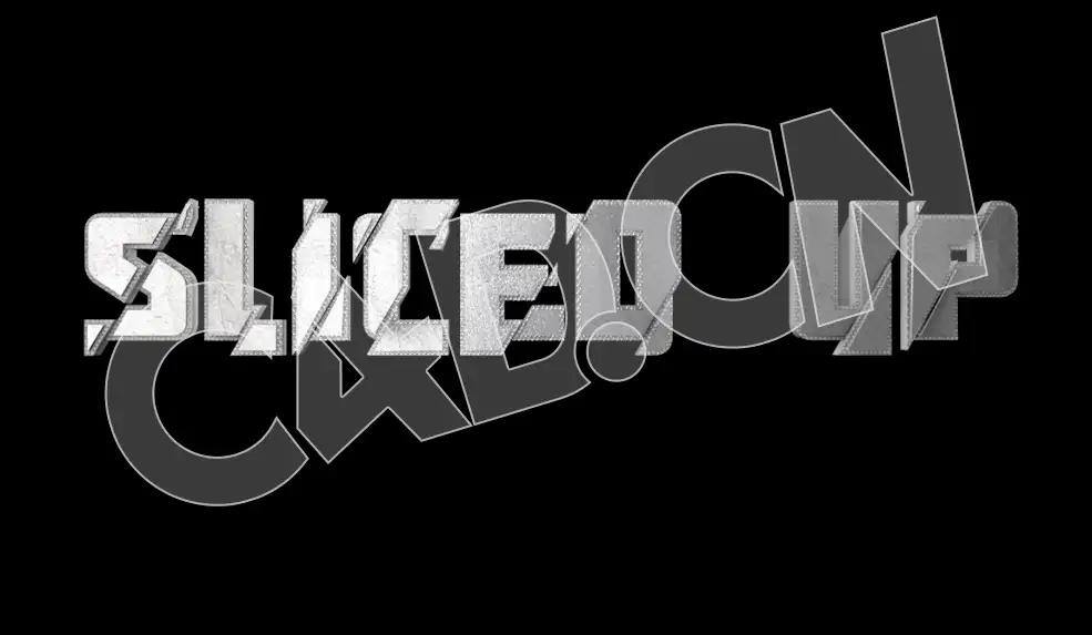 C4D切割的金属字电影片头文字标题文字模型 Sliced Up 3d model