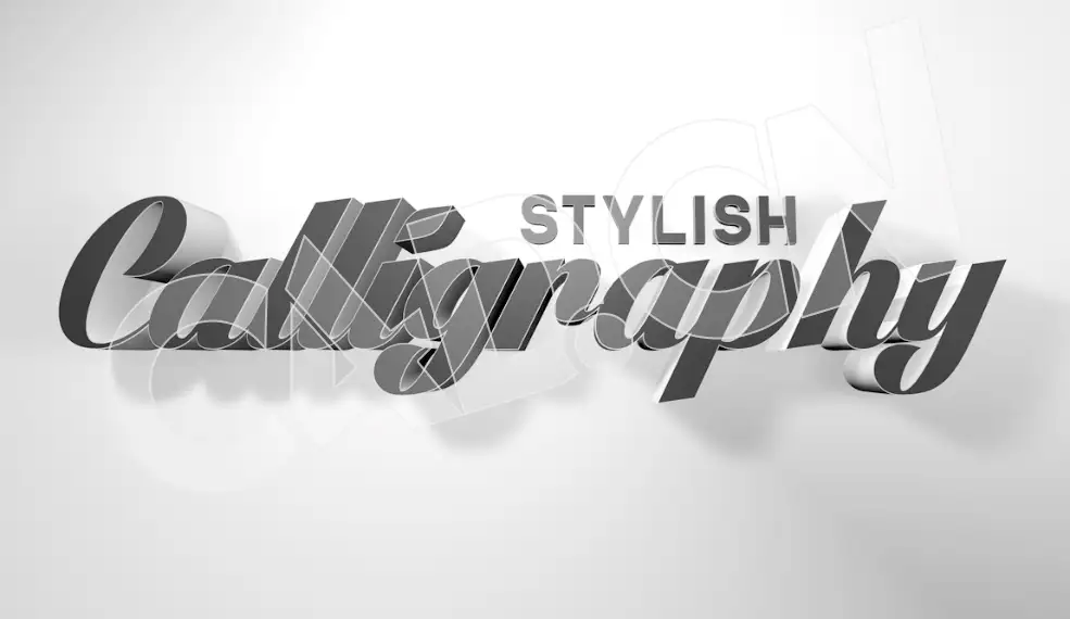 C4D时尚立体字电影片头文字标题文字模型 Stylish Calligraphy 3d model