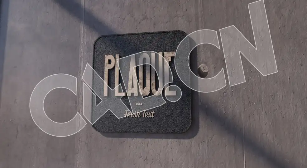 C4D墙面文字饰板电影片头文字标题文字模型 Wall Plaque 3d model
