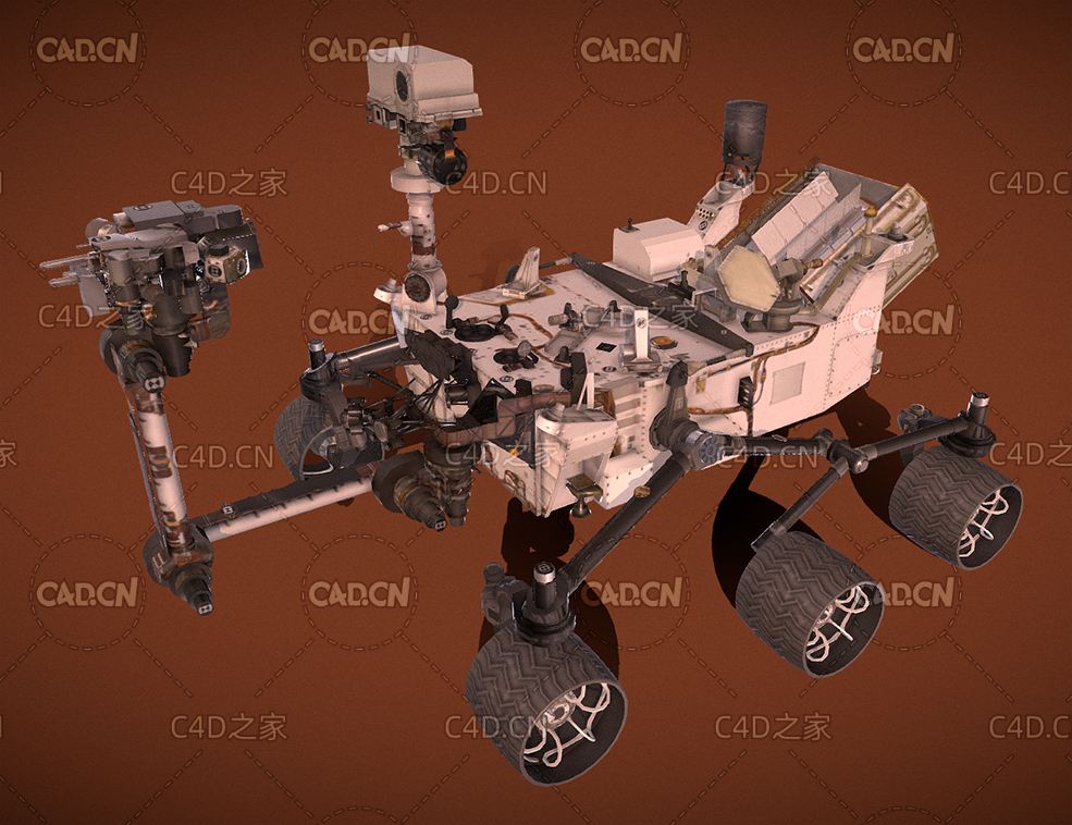 C4D NASA好奇号火星探测车模型 Curiosity